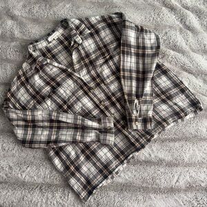 L.A. Hearts Brown and White Plaid Top